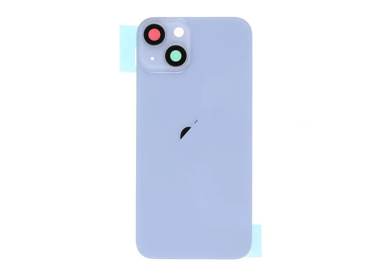 Vitre Arrière iPhone 14 Bleu – Avec Plaque Métal + Aimants MagSafe