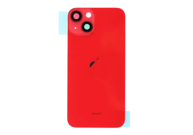 Vitre Arrière iPhone 14 Rouge – Avec Plaque Métal + Aimants MagSafe