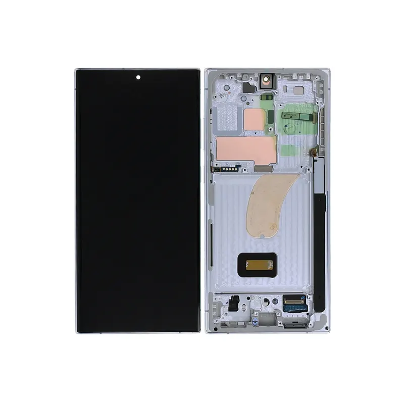 Samsung SM-S918B Galaxy S23 Ultra Ecran LCD + Ecran tactile + Cadre - GH82-30465G/GH82-30466G - Bleu ciel/Citron vert