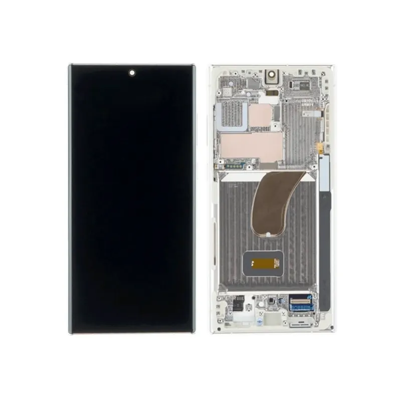 Samsung SM-S918B Galaxy S23 Ultra Ecran LCD + Ecran tactile + Cadre - GH82-30466B/GH82-30465B - Crème
