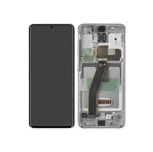 Samsung G980F Galaxy S20/G981F Galaxy S20 5G LCD Display + Touchscreen + Frame GH82-22123B/GH82-22131B Cloud White