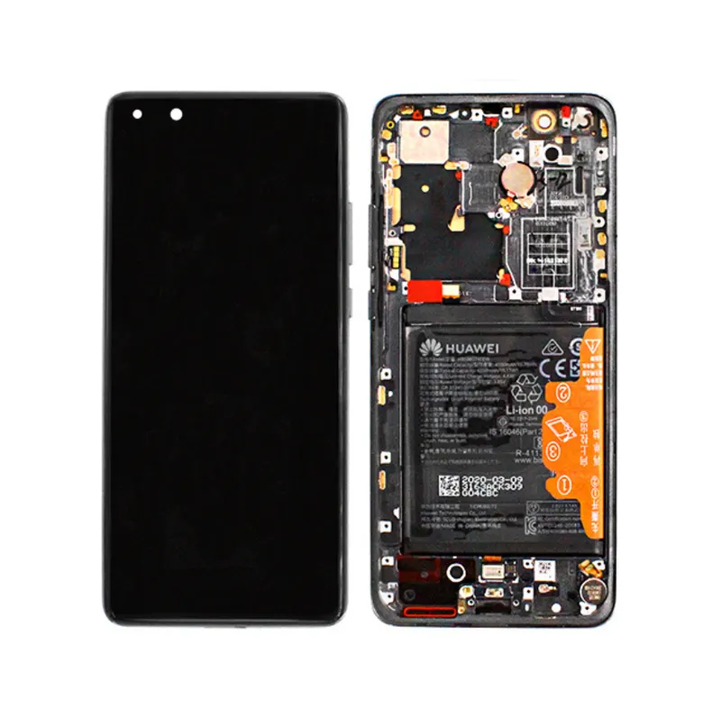 Huawei P40 Pro Plus (ELS-N39) LCD Display + Touchscreen + Frame Incl. Battery and Parts 02353RVJ Black