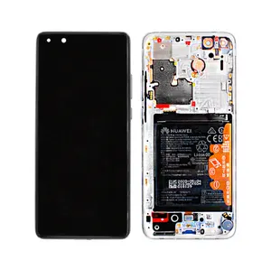 Huawei P40 Pro Plus (ELS-N39) LCD Display + Touchscreen + Frame Incl. Battery and Parts 02353RBJ White