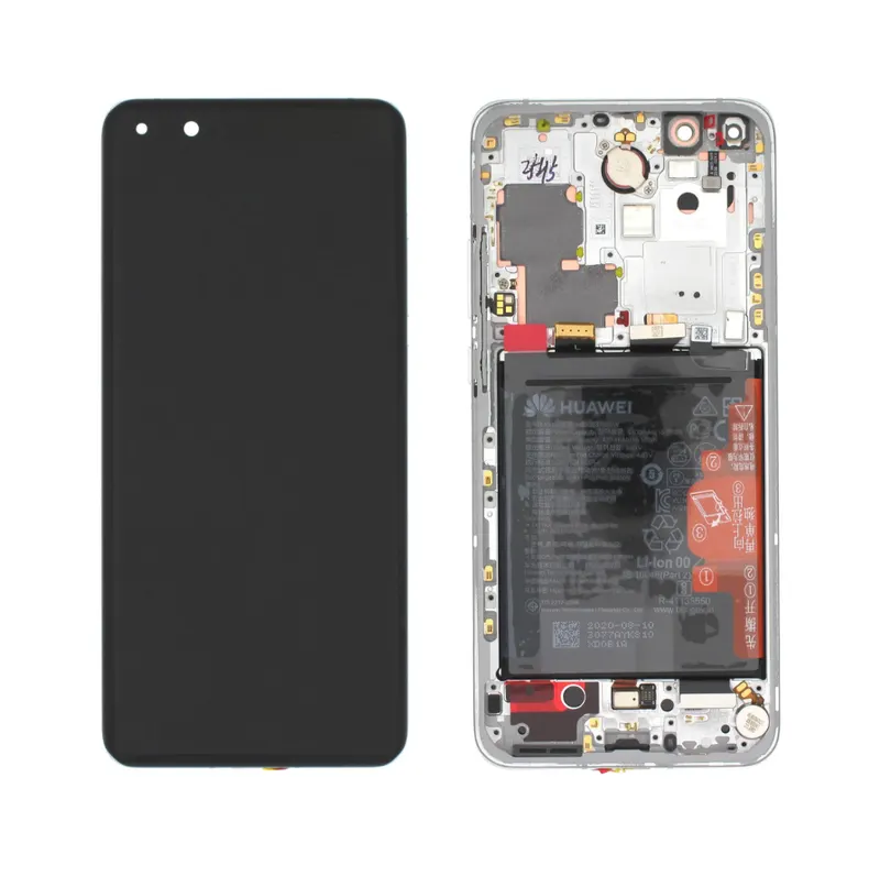 Huawei P40 Pro (ELS-NX9) LCD Display + Touchscreen + Frame Incl. Battery and Parts 02353PJK White