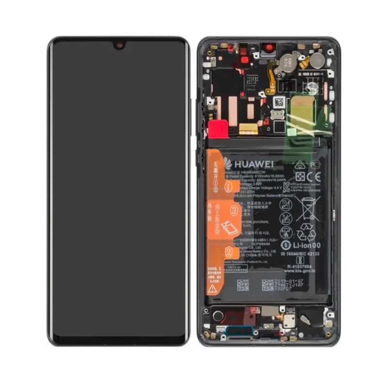 Huawei P30 Pro (VOG-L29)/P30 Pro New Edition (VOG-L29) LCD Display + Touchscreen + Frame - 02354NAC/02355MUL - Black