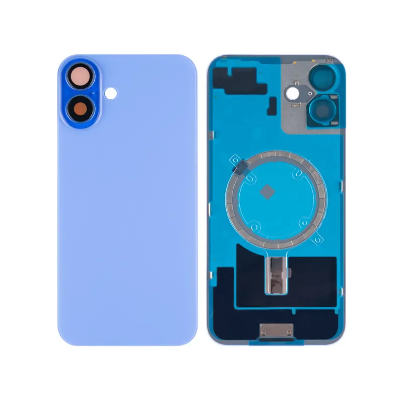 Apple iPhone 16 Plus Backcover Glass + Camera Frame + Iron Plate + NFC Magnet – Blue