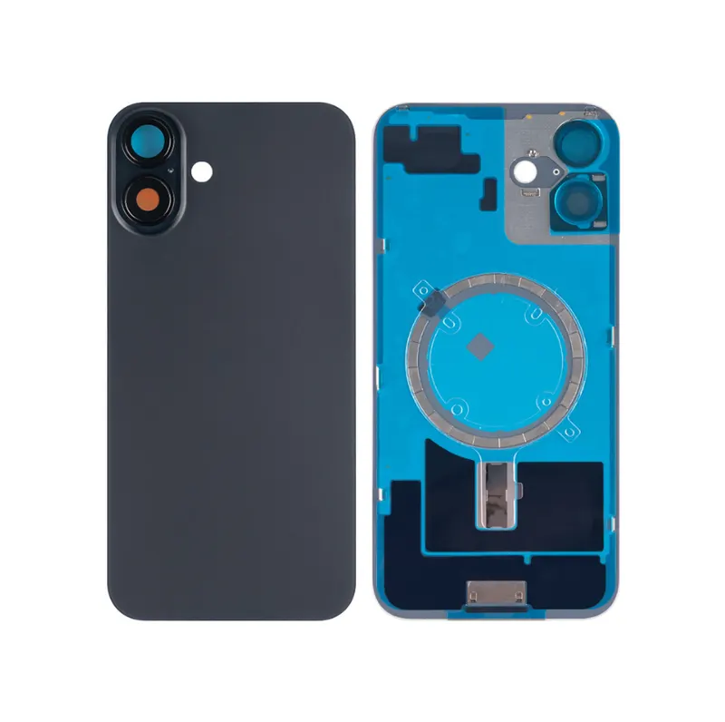 Apple iPhone 16 Backcover Glass + Camera Frame + Iron Plate + NFC Magnet – Black