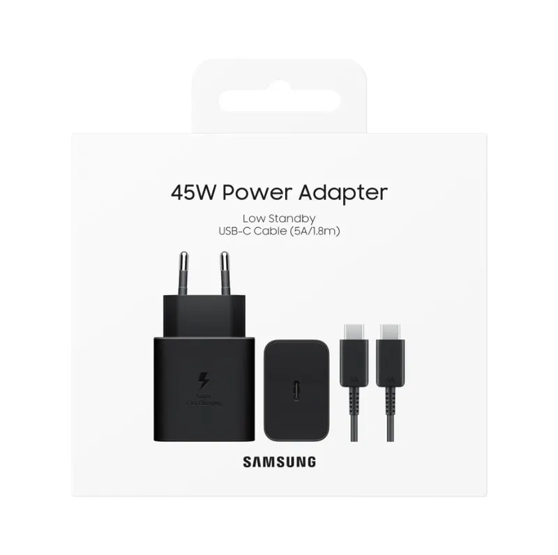 Caricatore Samsung 45W con Cavo USB-C a USB-C – EP-T4511XBEGEU – Nero